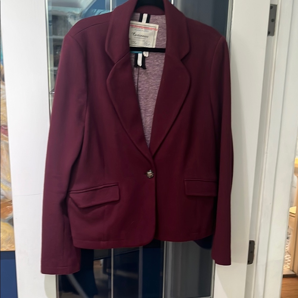 Anthropologie Burgundy Blazer